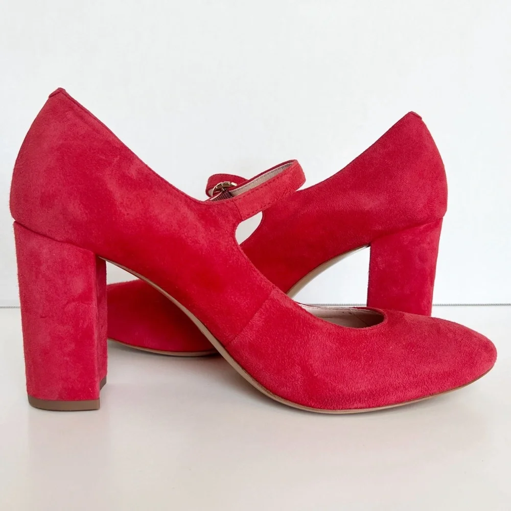 ✖️SOLD✖️•KATE SPADE• Engine Red Marlene Suede Mary Jane Pumps Size 11B - Picture 5 of 15